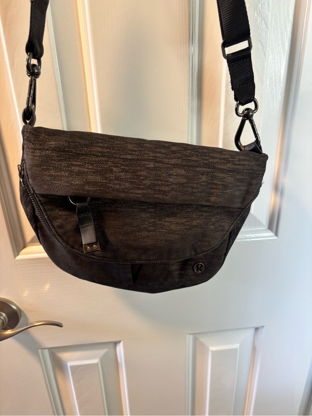 lululemon athletica Black Textured Crossbody All Nighter Purse